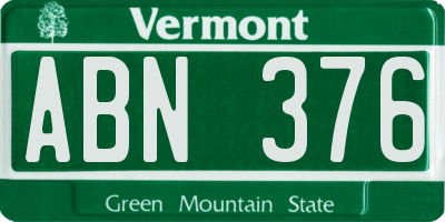 VT license plate ABN376