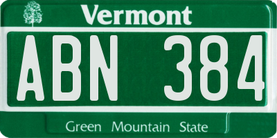 VT license plate ABN384