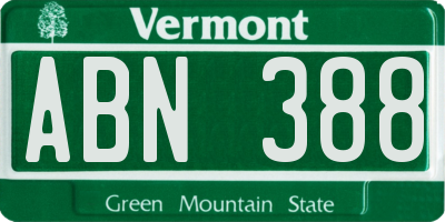 VT license plate ABN388