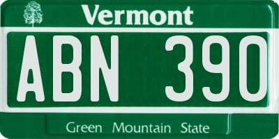 VT license plate ABN390