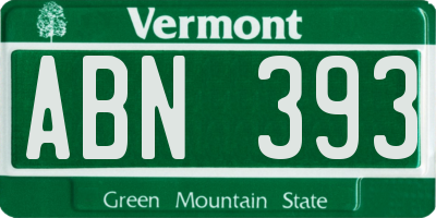 VT license plate ABN393