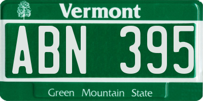 VT license plate ABN395