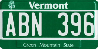 VT license plate ABN396