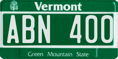 VT license plate ABN400