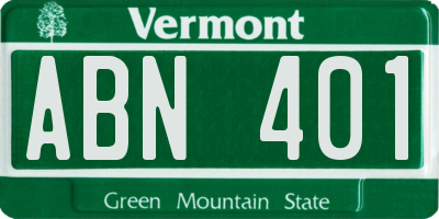 VT license plate ABN401