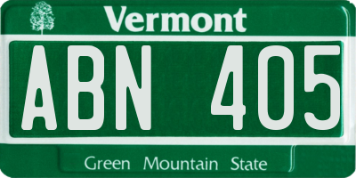 VT license plate ABN405