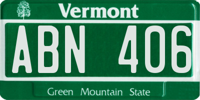 VT license plate ABN406