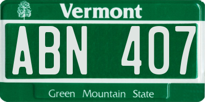 VT license plate ABN407