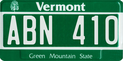 VT license plate ABN410