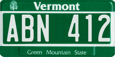 VT license plate ABN412