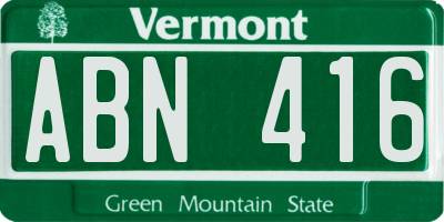 VT license plate ABN416