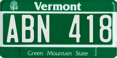 VT license plate ABN418