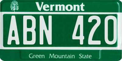 VT license plate ABN420