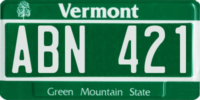 VT license plate ABN421