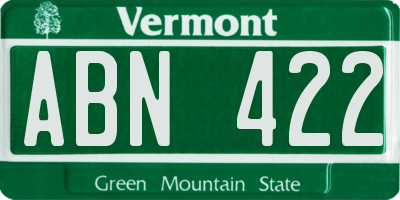 VT license plate ABN422