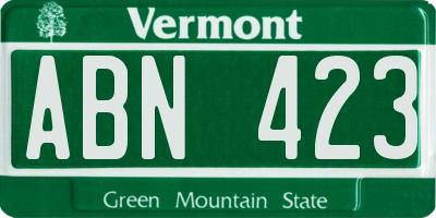 VT license plate ABN423