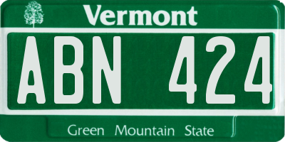 VT license plate ABN424