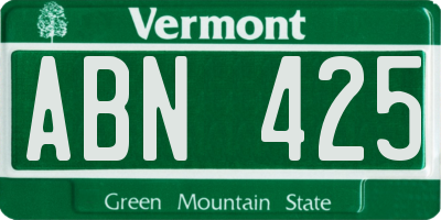 VT license plate ABN425