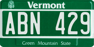 VT license plate ABN429