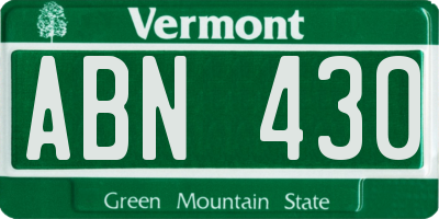 VT license plate ABN430