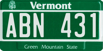 VT license plate ABN431