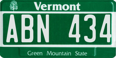 VT license plate ABN434