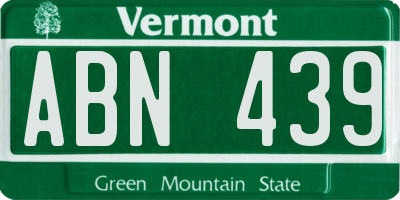 VT license plate ABN439