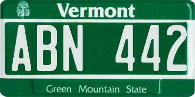 VT license plate ABN442