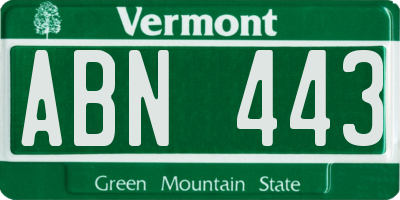 VT license plate ABN443