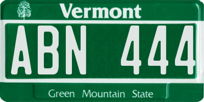 VT license plate ABN444