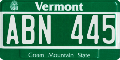 VT license plate ABN445