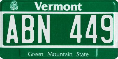 VT license plate ABN449