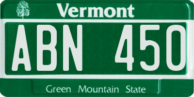 VT license plate ABN450