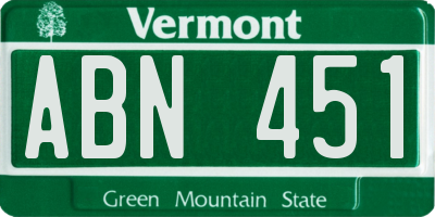 VT license plate ABN451