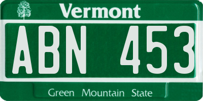 VT license plate ABN453