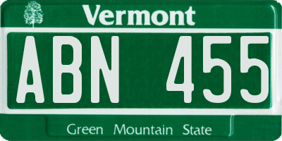 VT license plate ABN455