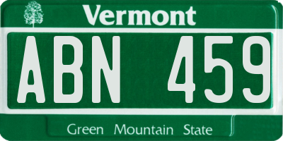 VT license plate ABN459