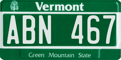 VT license plate ABN467