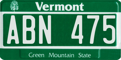 VT license plate ABN475