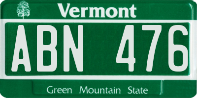 VT license plate ABN476