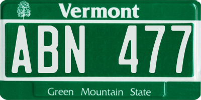 VT license plate ABN477