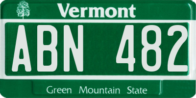 VT license plate ABN482