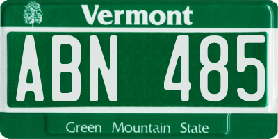 VT license plate ABN485