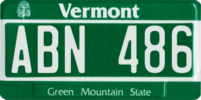 VT license plate ABN486