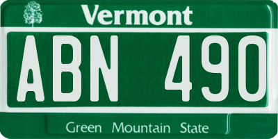 VT license plate ABN490