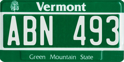 VT license plate ABN493