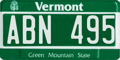 VT license plate ABN495