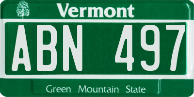 VT license plate ABN497