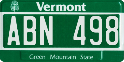 VT license plate ABN498