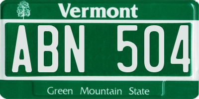 VT license plate ABN504